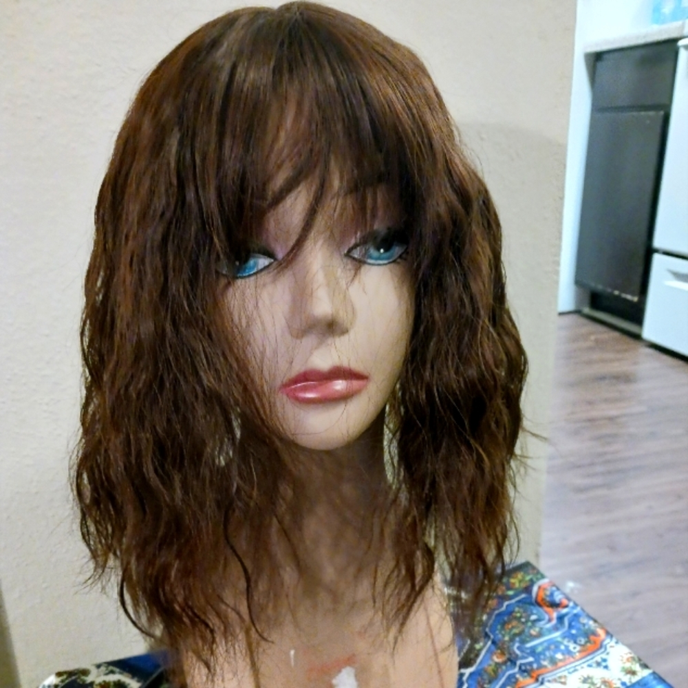 Light Golden brown synthetic hair topper